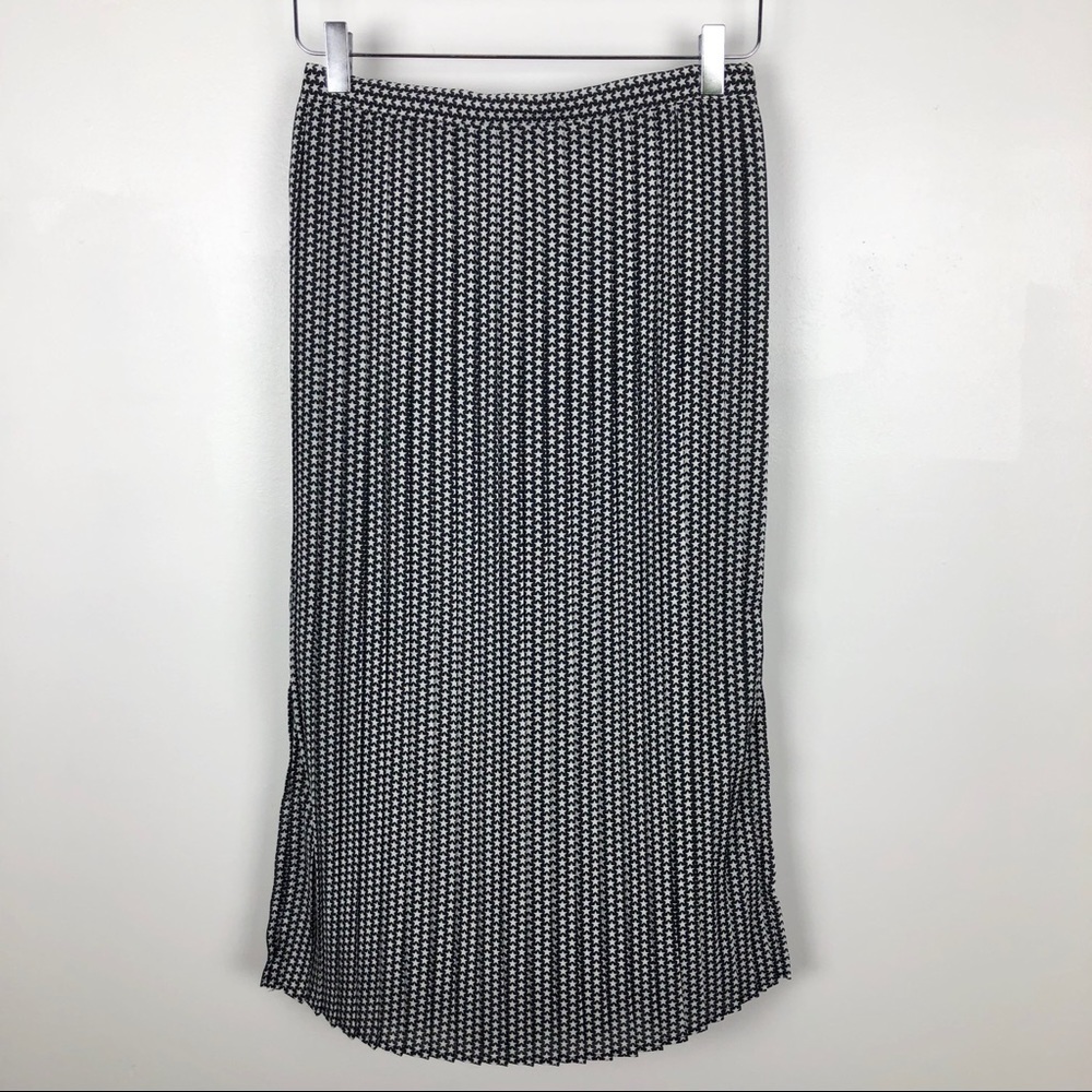 Pop Sugar Pleated Midi Star Print Skirt Punk Rock 90'sGrunge Black White Medium